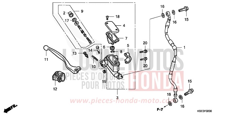 FR. BRAKE MASTER CYLINDER for CRF150R "Big wheels" NOIR (NH1) from 2009